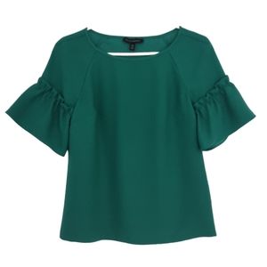Banana Republic Easy Care Flutter-Sleeve Top Green Size XS